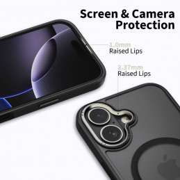 „Tech-Protect MagEdge MagSafe“ dėklas, skirtas „iPhone 17“ – matinės juodos spalvos