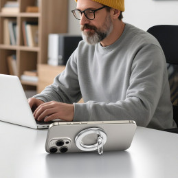 „Tech-Protect MMR600 Magsafe“ telefono žiedo laikiklis – sidabrinis