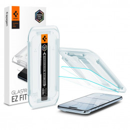„Spigen Glas.TR EZ Fit“ 2 grūdinto stiklo pakuotė, skirta „iPhone 17 Air“ – skaidri.