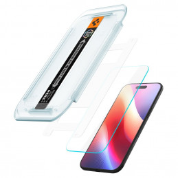 „Spigen Glas.TR EZ Fit“ 2 grūdinto stiklo pakuotė, skirta „iPhone 17 Air“ – skaidri.