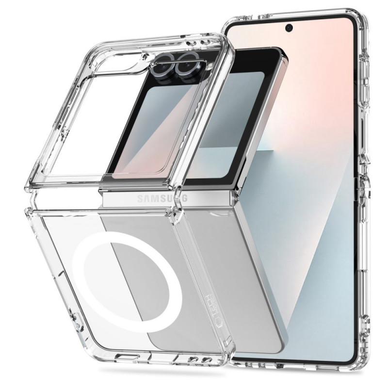 „Tech-Protect FlexAir Hybrid MagSafe“ dėklas, skirtas „Samsung Galaxy Z Flip 6 / 7 FE“ – skaidrus