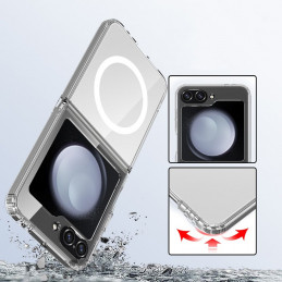 „Tech-Protect FlexAir Hybrid MagSafe“ dėklas, skirtas „Samsung Galaxy Z Flip 6 / 7 FE“ – skaidrus