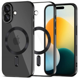 „Tech-Protect MagFlex MagSafe“ dėklas, skirtas „iPhone 17“ – skaidriai juodas