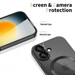 „Tech-Protect MagFlex MagSafe“ dėklas, skirtas „iPhone 17“ – skaidriai juodas