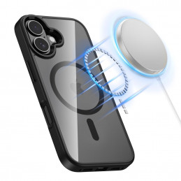 „Tech-Protect MagMat MagSafe“ dėklas, skirtas „iPhone 17“ – skaidriai juodas