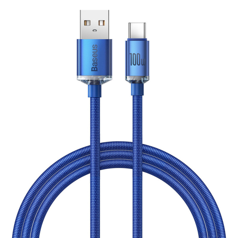 „Baseus Crystal Shine“ serijos kabelis USB laidas greitam įkrovimui ir duomenų perdavimui USB A tipas – C tipo USB 100 W...