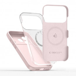 „Tech-Protect“ silikoninis „MagSafe“ dėklas, skirtas „iPhone 17 Pro Max“ – rožinis