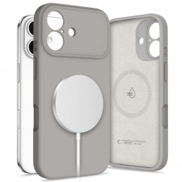 „Tech-Protect“ silikoninis „MagSafe“ dėklas, skirtas „iPhone 17“ – pilkas
