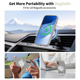 „Tech-Protect“ silikoninis „MagSafe“ dėklas, skirtas „iPhone 17“ – pilkas