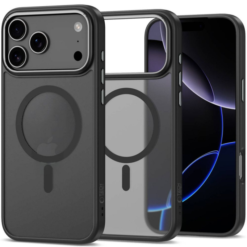 „Tech-Protect CamEdge MagSafe“ dėklas, skirtas „iPhone 17 Pro Max“ – skaidrus matinis