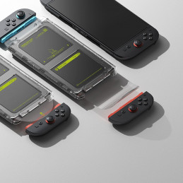 „Ringke Easy Slide“ 2 grūdinto stiklo pakuotė, skirta „Nintendo Switch 2“ – permatoma