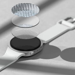 „Ringke“ grūdinto stiklo „Pro“ 2 vnt. pakuotė, skirta „Samsung Galaxy Watch 8 40 mm“ – skaidrus