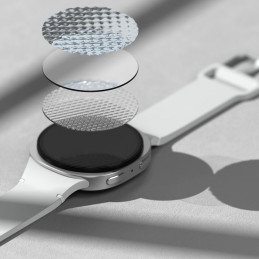 „Ringke“ grūdinto stiklo „Pro“ 2 vnt. pakuotė, skirta „Samsung Galaxy Watch 8“ 44 mm laikrodžiui – skaidrus