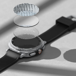 „Ringke“ grūdinto stiklo „Pro“ 2 vnt. pakuotė, skirta „Samsung Galaxy Watch 8“ 46 mm laikrodžiui – skaidrus