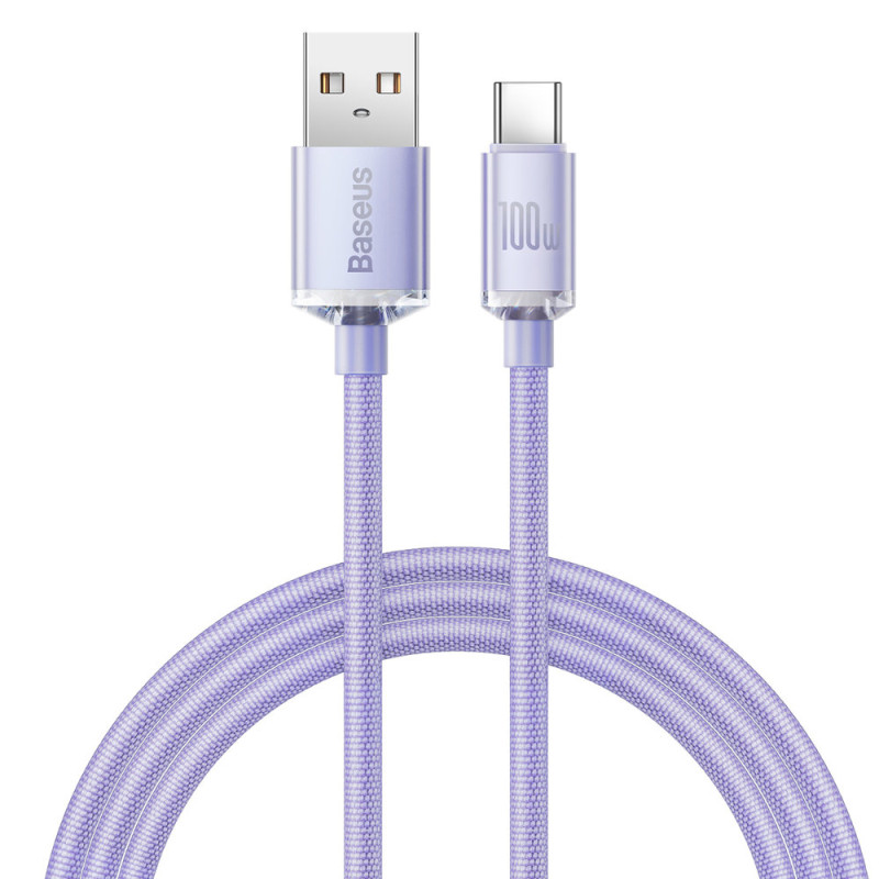 „Baseus Crystal Shine“ serijos kabelis USB laidas greitam įkrovimui ir duomenų perdavimui USB A tipas – C tipo USB 100 W...