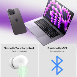 „Spigen SA2400 ANC“ belaidės ausinės – baltos