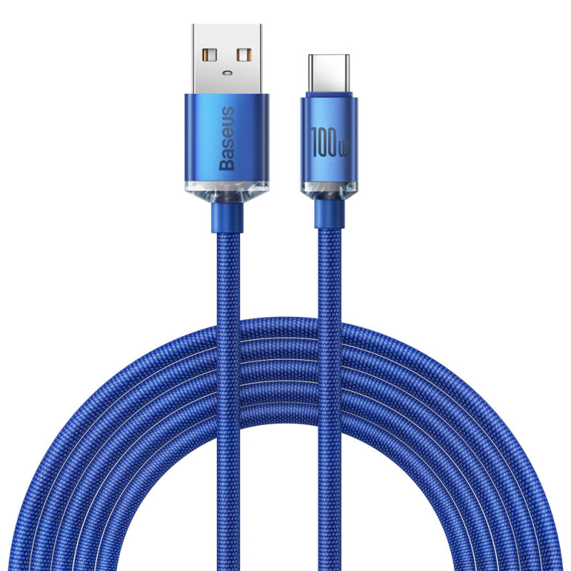 „Baseus Crystal Shine“ serijos kabelis USB laidas greitam įkrovimui ir duomenų perdavimui USB A tipas - C tipo USB 100W ...