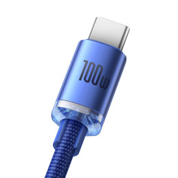 „Baseus Crystal Shine“ serijos kabelis USB laidas greitam įkrovimui ir duomenų perdavimui USB A tipas - C tipo USB 100W ...