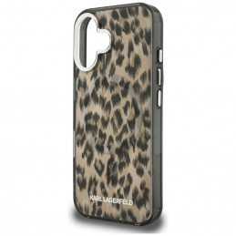 „Karl Lagerfeld IML“ leopardo rašto „MagSafe“ dėklas, skirtas „iPhone 16“ – rudas