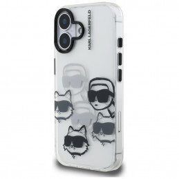 Karl Lagerfeld IML Multi K&C galvos rašto dėklas, skirtas iPhone 16 - permatomas