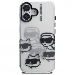 Karl Lagerfeld IML Multi K&C galvos rašto dėklas, skirtas iPhone 16 - permatomas