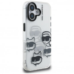 Karl Lagerfeld IML Multi K&C galvos rašto dėklas, skirtas iPhone 16 - permatomas