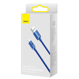 „Baseus Crystal Shine“ serijos kabelis USB laidas greitam įkrovimui ir duomenų perdavimui USB A tipas - C tipo USB 100W ...