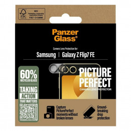 „PanzerGlass PicturePerfect“ grūdinto stiklo lęšis, skirtas „Samsung Galaxy Z Flip 7 FE“.