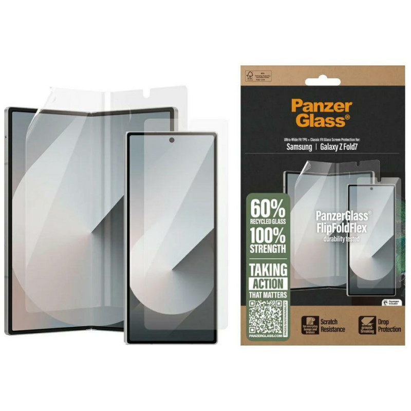 „PanzerGlass FlipFoldFlex 2-in-1“ apsauginis rinkinys „Classic Fit Glass“ + itin plati TPU plėvelė, skirta „Samsung Gala...