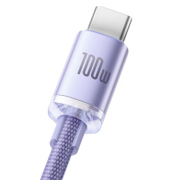 „Baseus Crystal Shine“ serijos kabelis USB laidas greitam įkrovimui ir duomenų perdavimui USB A tipas – C tipo USB 100W ...