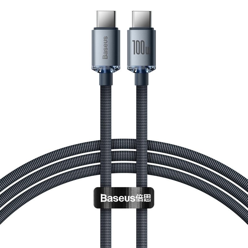 Baseus CAJY000601 USB-C – USB-C PD laidas 100W 5A 480Mb/ s 1,2m – juodas