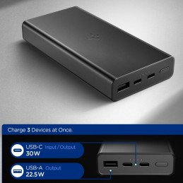 „Spigen EA3020“ 20000mAh 30W išorinė baterija – juoda