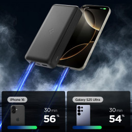 „Spigen EA3030“ 30000mAh 30W išorinė baterija – juoda