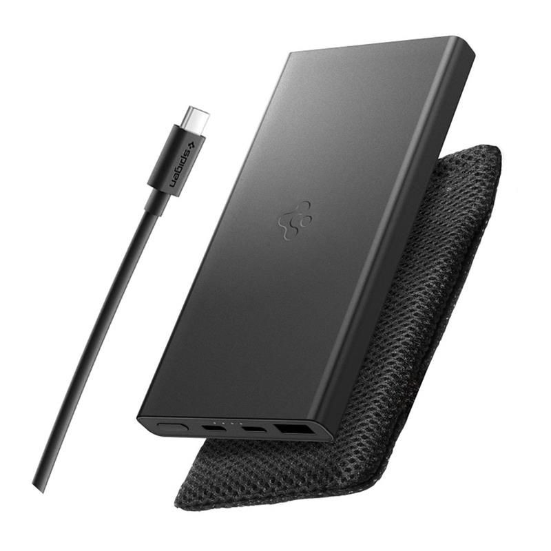 „Spigen Essential EA2210“ išorinė baterija, 10000 mAh, 22,5 W, juoda