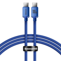 Baseus CAJY000603 USB-C – USB-C PD laidas 100W 5A 480Mb/ s 1,2m – mėlynas