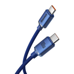 Baseus CAJY000603 USB-C – USB-C PD laidas 100W 5A 480Mb/ s 1,2m – mėlynas