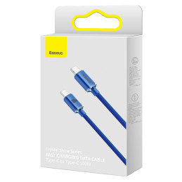 Baseus CAJY000603 USB-C – USB-C PD laidas 100W 5A 480Mb/ s 1,2m – mėlynas