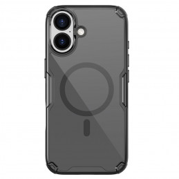 „Nillkin Nature TPU Pro“ magnetinis dėklas, suderinamas su „MagSafe“, skirtas „iPhone 17“ – permatomas juodas