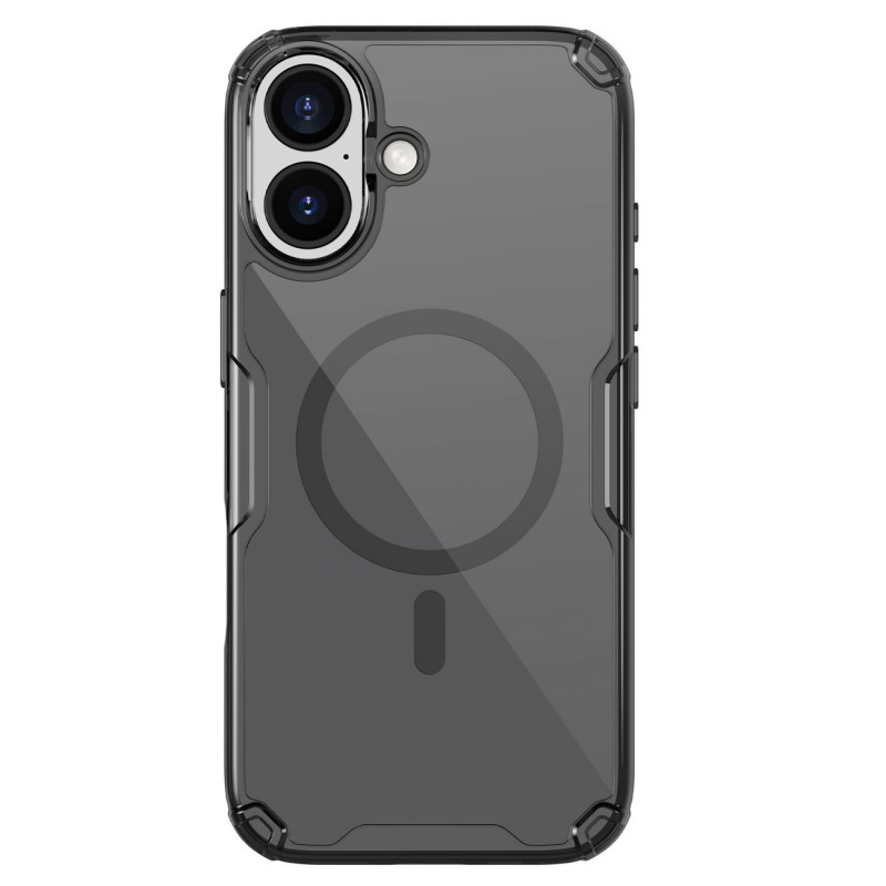 „Nillkin Nature TPU Pro“ magnetinis dėklas, suderinamas su „MagSafe“, skirtas „iPhone 17“ – permatomas juodas