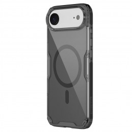 „Nillkin Nature TPU Pro“ magnetinis dėklas, suderinamas su „MagSafe“, skirtas „iPhone 17 Air“ – permatomas juodas