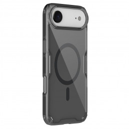 „Nillkin Nature TPU Pro“ magnetinis dėklas, suderinamas su „MagSafe“, skirtas „iPhone 17 Air“ – permatomas juodas