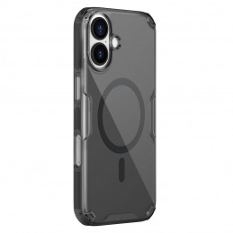 „Nillkin Nature TPU Pro“ magnetinis dėklas, suderinamas su „MagSafe“, skirtas „iPhone 17 Pro“ – permatomas juodas
