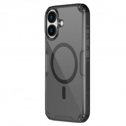 „Nillkin Nature TPU Pro“ magnetinis dėklas, suderinamas su „MagSafe“, skirtas „iPhone 17 Pro“ – permatomas juodas