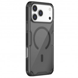 „Nillkin Nature TPU Pro“ magnetinis dėklas, suderinamas su „MagSafe“, skirtas „iPhone 17 Pro Max“ – permatomas juodas