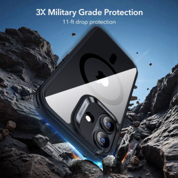 ESR Classic Hybrid MagSafe + grūdinto stiklo komplektas, skirtas iPhone 17 – skaidriai juodas