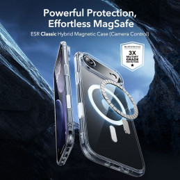 ESR Classic Hybrid MagSafe + grūdinto stiklo komplektas, skirtas iPhone 17 Air – skaidrus