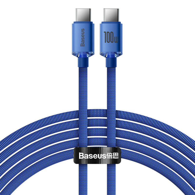 Baseus CAJY000703 USB-C – USB-C PD laidas 100W 480Mb/ s 2m – mėlynas