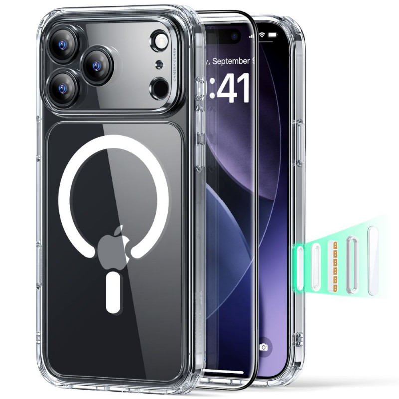 ESR Classic Hybrid MagSafe + grūdinto stiklo komplektas, skirtas iPhone 17 Pro Max – skaidrus