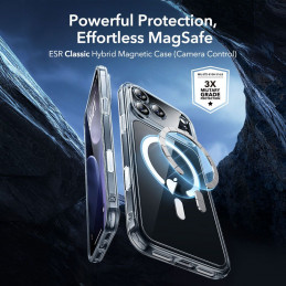 ESR Classic Hybrid MagSafe + grūdinto stiklo komplektas, skirtas iPhone 17 Pro Max – skaidrus