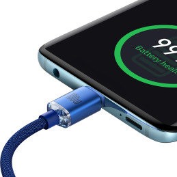 Baseus CAJY000703 USB-C – USB-C PD laidas 100W 480Mb/ s 2m – mėlynas